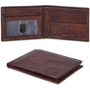 Slim Vegan Leather Wallet for Men -  Coffee